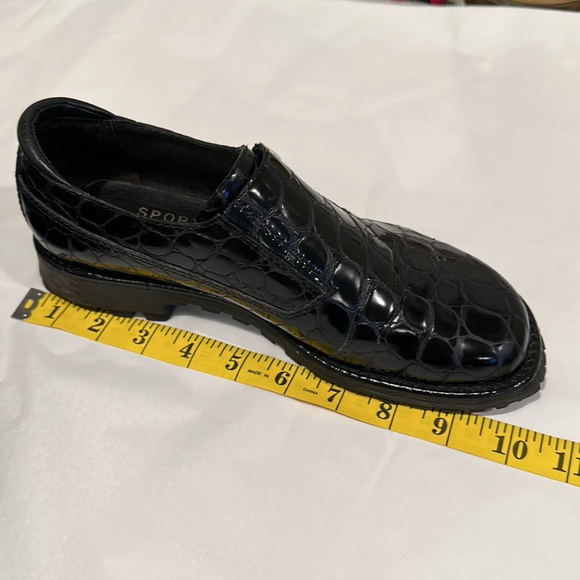 Donald J Pliner black crocodile embossed leather zip loafers shoes - Picture 10 of 10